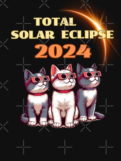 Solar Eclipse 2024 Cat Wearing Solar Eclipse Tank Top
