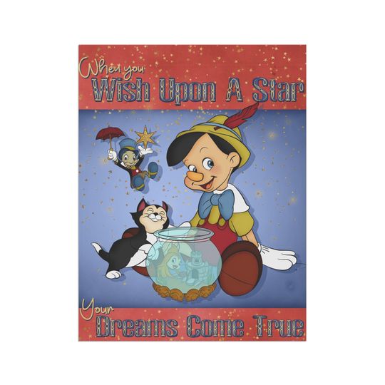 Pinocchio  Garden Flag, Disney Themed Pinocchio Art