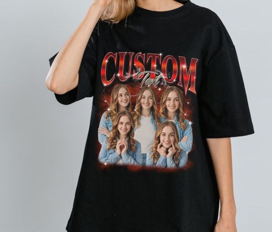 Custom Bootleg Rap Tee, Custom Photo - Vintage Graphic 90s Tshirt