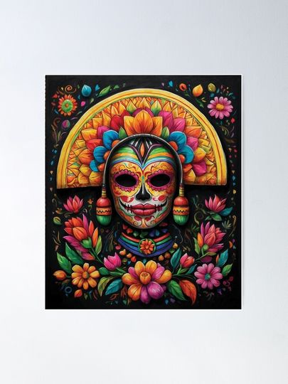 Cinco de Mayo Mask with Sombrero Poster