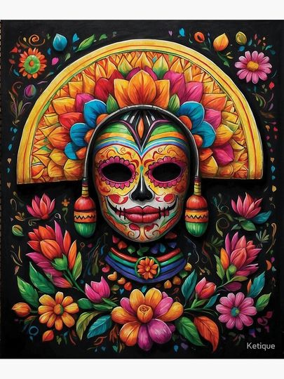 Cinco de Mayo Mask with Sombrero Poster