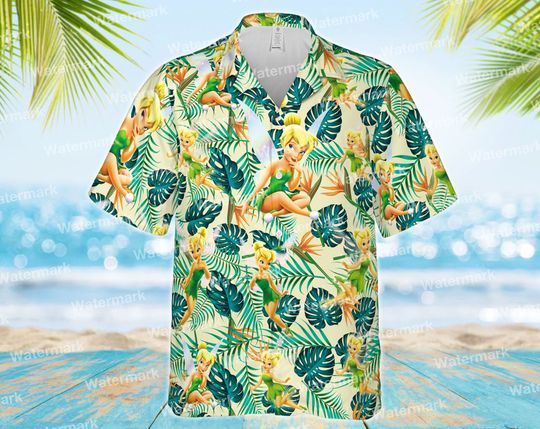 Tinker Bell Hawaiian Short, Swim Trunk With Tinker Bell, Disney Trip Summer