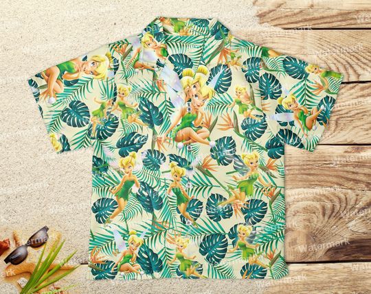 Tinker Bell Hawaiian Short, Swim Trunk With Tinker Bell, Disney Trip Summer