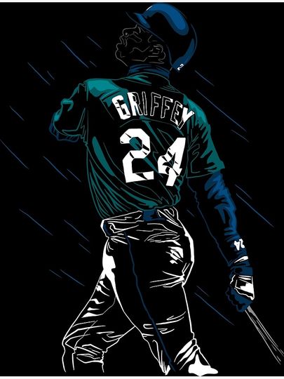 Ken Griffey Jr Canvas, Gift for baseball fan