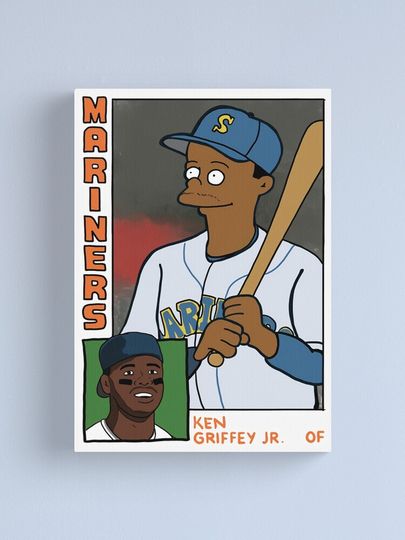 Ken Griffey Jr Canvas, Gift for baseball fan