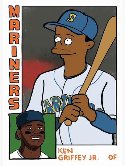 Ken Griffey Jr Canvas, Gift for baseball fan