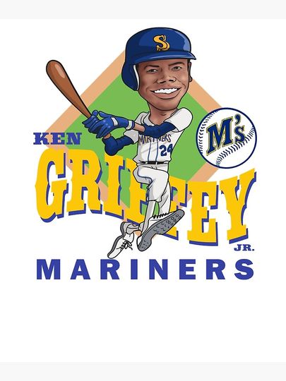 Ken Griffey Jr Canvas, Gift for baseball fan