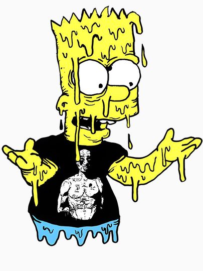 Trippy bart Baseball ¾ Sleeve T-Shirt