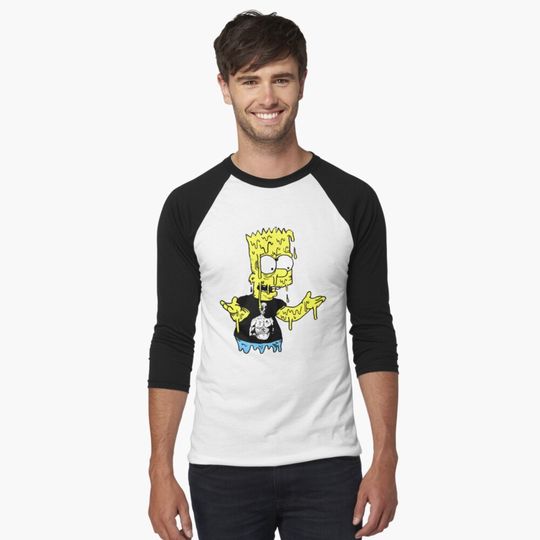 Trippy bart Baseball ¾ Sleeve T-Shirt