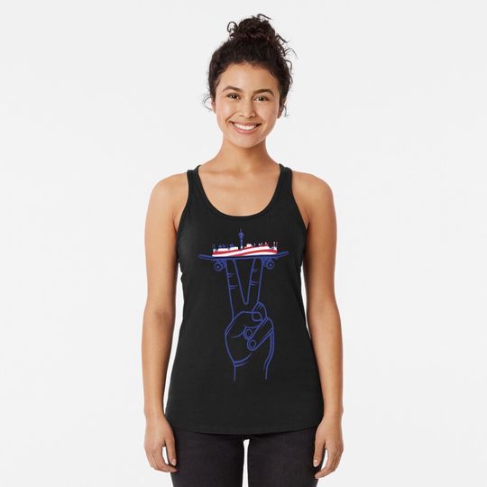Skateboard USA  Racerback Tank Top