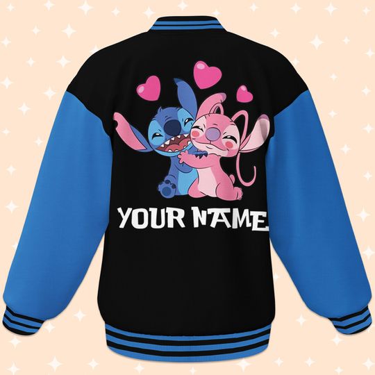 Custom Stitch and Angel Couple Stitch Baseball Jacket