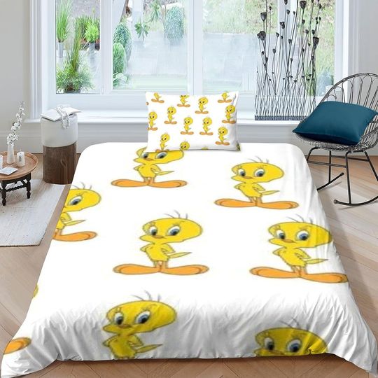 Tweety Bird Playful 3D Microfiber Animal Animation Bedding Set