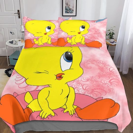 Tweety Bird Duvet Cover, 3D Printed Bedding Set