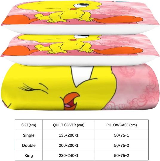 Tweety Bird Duvet Cover, 3D Printed Bedding Set