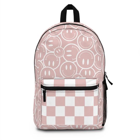 Smiley Face Backpack. Neutral backpack. Girls backpack. Girls smiley backpack