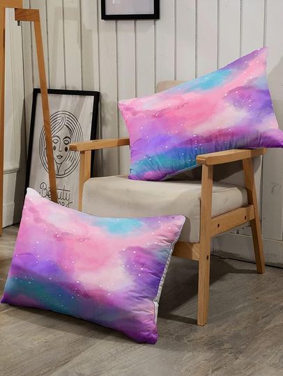 Pastel Glitter Galaxy Purple Bedding Set