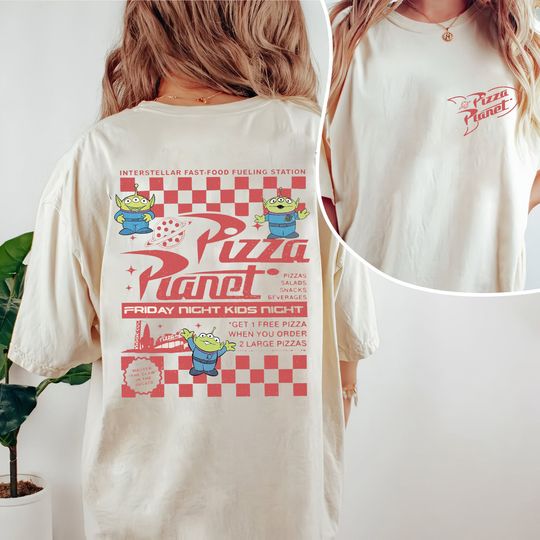 Disney Pizza Planet Toy Story Double Sided Shirt