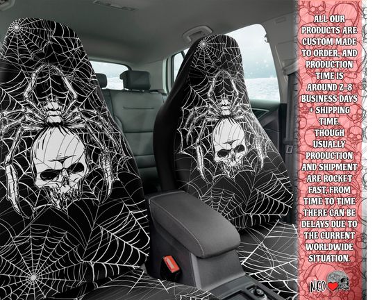 Lurking Death - spider skull web Car Seat Covers