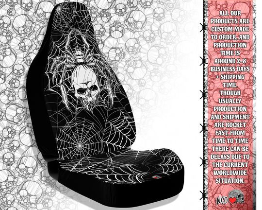 Lurking Death - spider skull web Car Seat Covers
