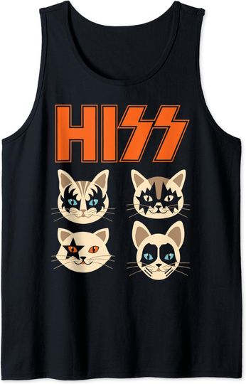 Hiss Funny Cats Kittens Rock Rockin Tank Top
