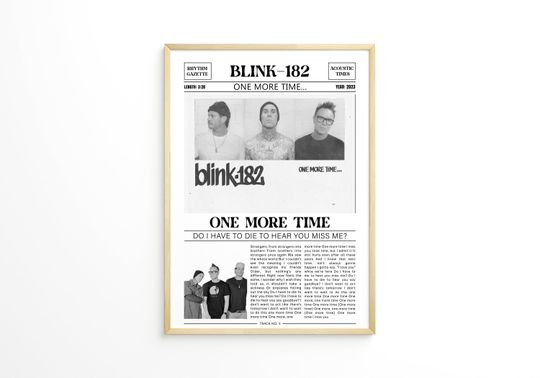 B182 Retro Newspaper Print / One More Time Poster