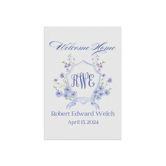 Welcome Home Monogram house flags