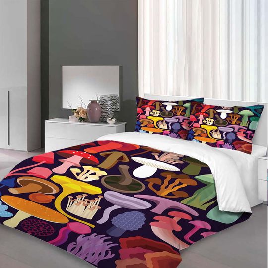 Mushroom Patterns Bedding Set -  Room Decoration
