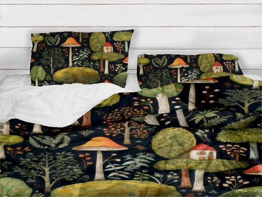 Mushroom Patterns Bedding Set -  Room Decoration