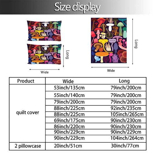 Mushroom Patterns Bedding Set -  Room Decoration