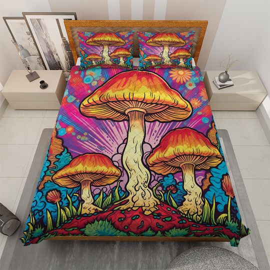 Mushroom Patterns Bedding Set -  Room Decoration