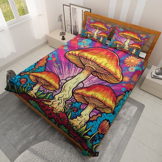 Mushroom Patterns Bedding Set -  Room Decoration