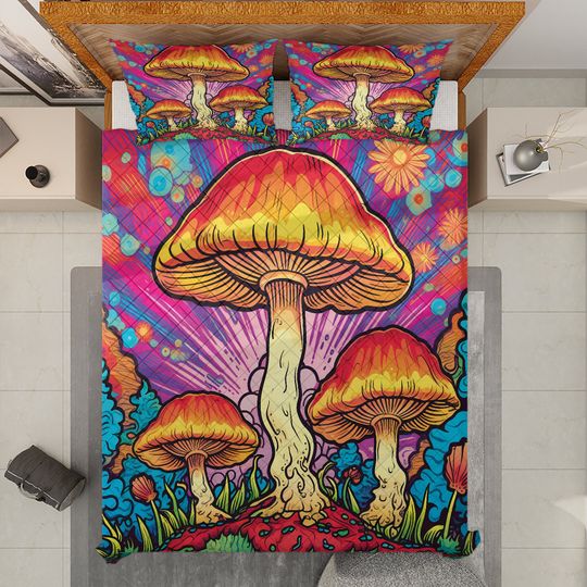 Mushroom Patterns Bedding Set -  Room Decoration