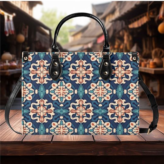 Leather Handbag  beautiful  design abstract art