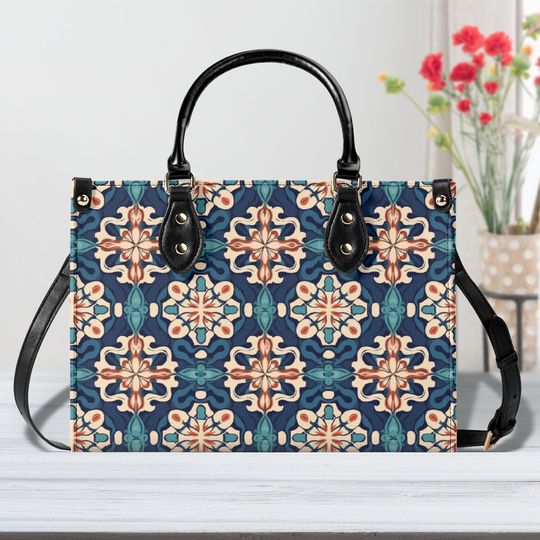 Leather Handbag  beautiful  design abstract art