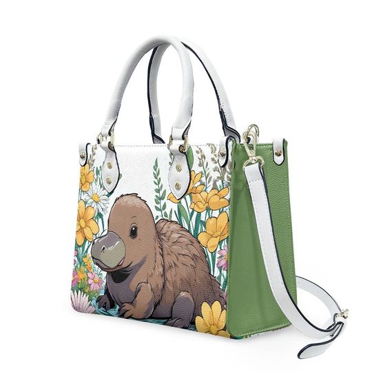 Platypus - Leather bag with cute animal print, Mother's day Gift