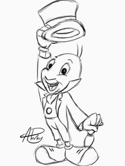 Jiminy Cricket T-Shirt, Disney Pinocchio T-shirt