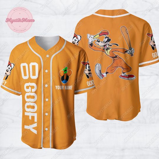 Personalized Goofy Baseball Jersey, Disney Goofy Jersey Shirt