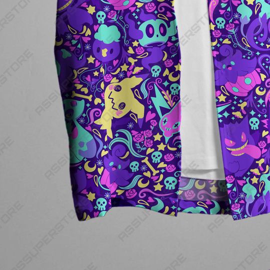 Gengar Pattern Hawaii Shirt, Tropical Beach Hawaii Shirt