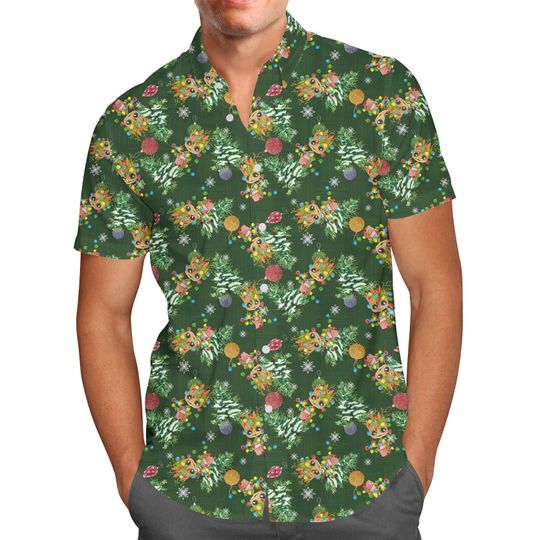 A Baby Groot Christmas Disney Hawaiian Shirt