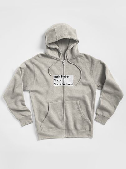 Justin Bieber Tweet Zipped Hoodie