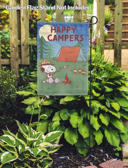 PEANUTS, PEANUTS Happy Camper S'mores Garden Flag