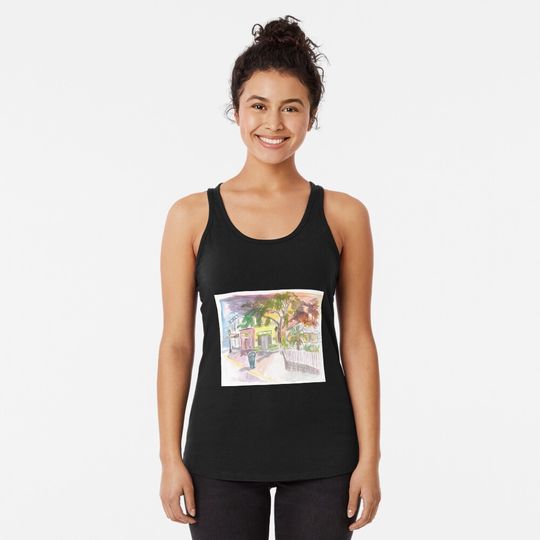 Key West Street Scene With Key Lime Bakery Racerback Tank Top