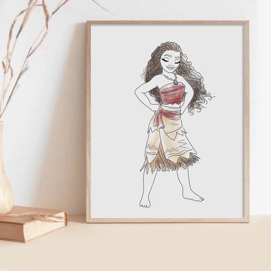 Moana Princess, Disney poster, art decoration