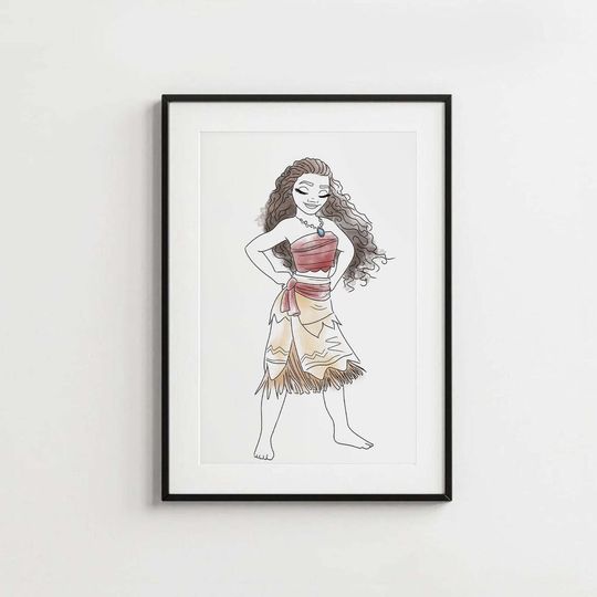 Moana Princess, Disney poster, art decoration