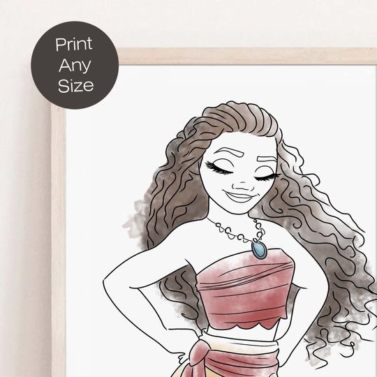 Moana Princess, Disney poster, art decoration
