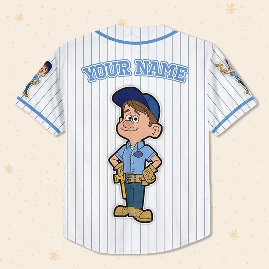 Custom Disney Wreck it Ralph Felix Simple Stripe Baseball Jersey