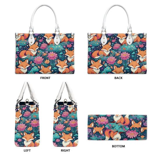 fox Leather Handbag, Gift for Mother's Day