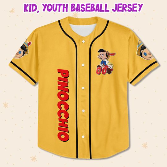 Personalized Disney Pinocchio Baseball Jersey