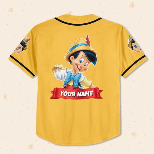 Personalized Disney Pinocchio Baseball Jersey