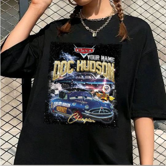 Custom Vintage Doc hudson Champion Unisex T-Shirt, Radiator Springs Shirt Piston Cup Shirt